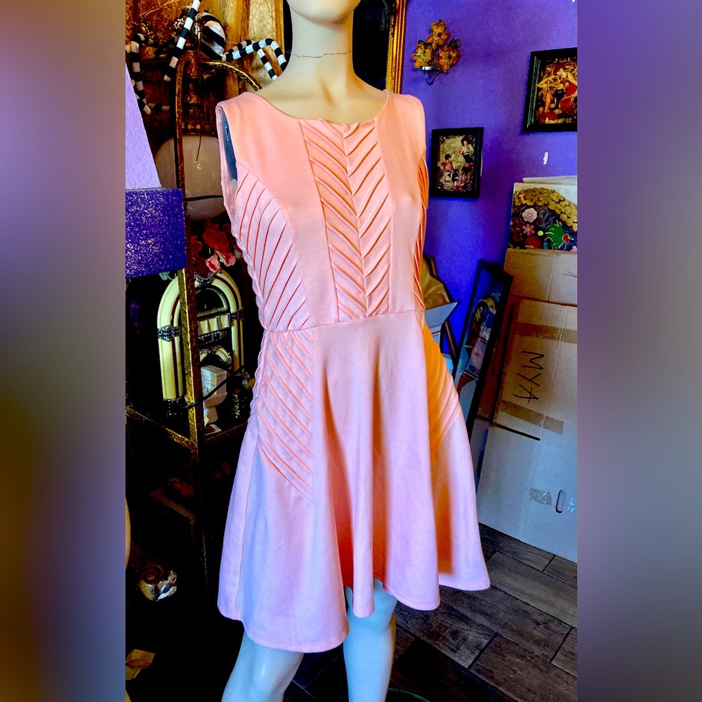 Maurice peach zipper back dress